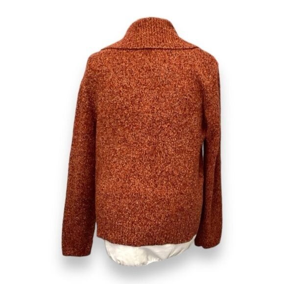 SML Sport Vintage Women’s Button Front Chunky Cardigan Sweater, Rust, size XL - Picture 4 of 7